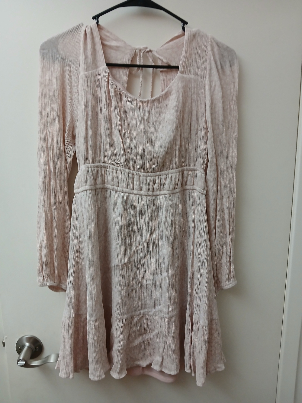 Altar'd State Soft Blush Long-Sleeve Mini Dress
